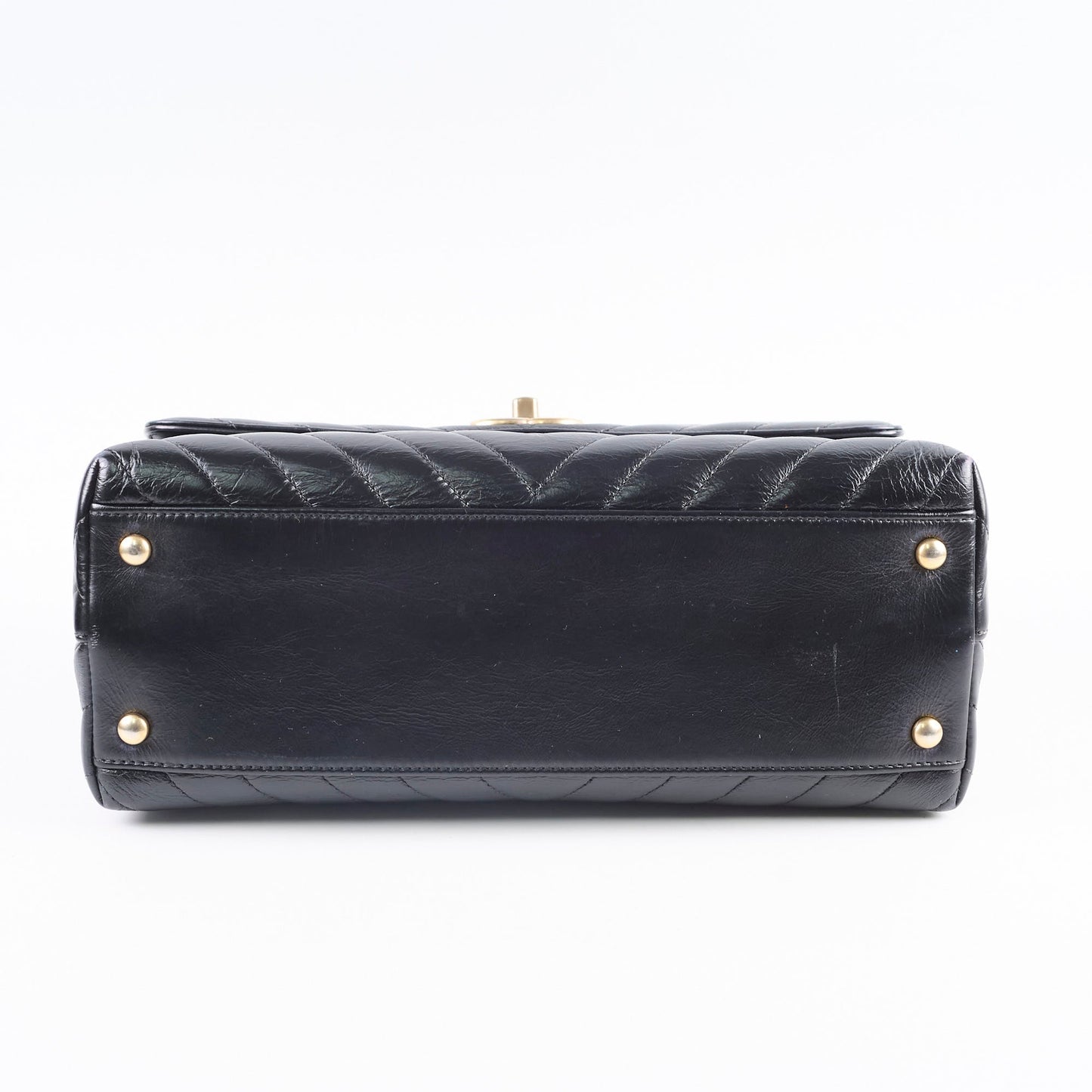 Chanel Medium Chevron Coco Handle Black