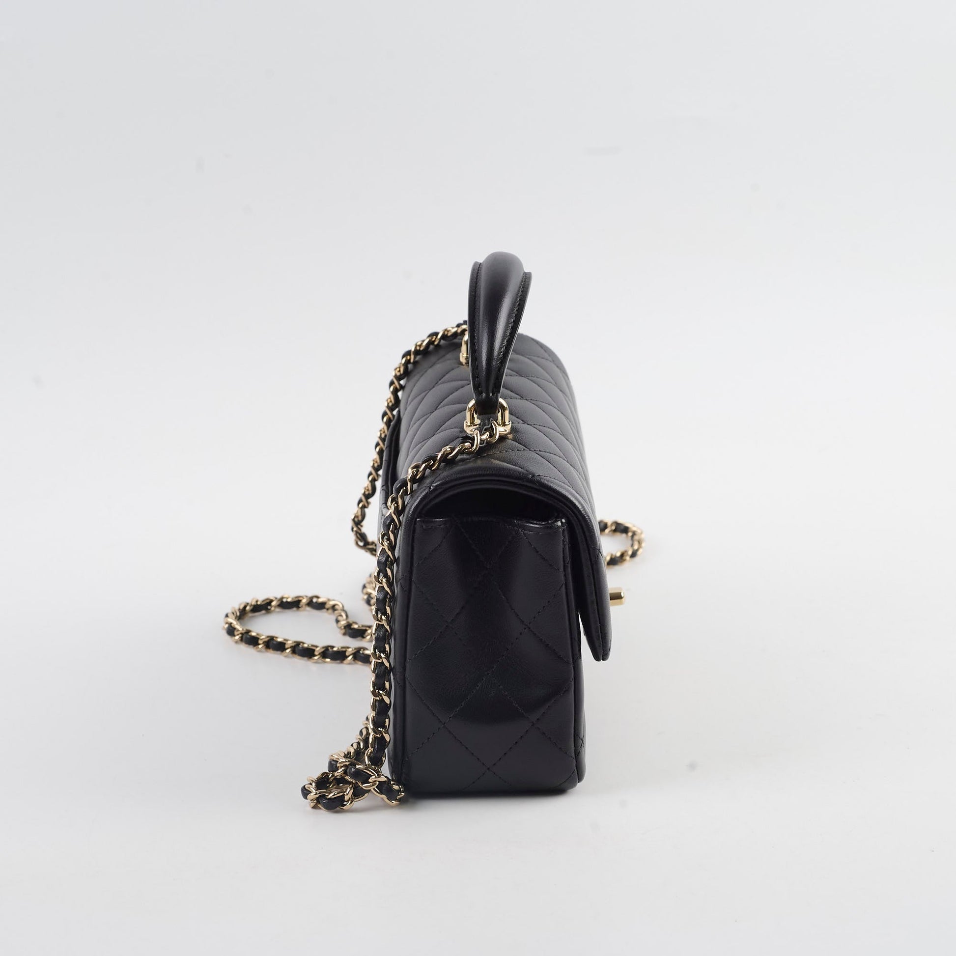 Chanel Mini Rectangular with Top Handle Black Microchipped