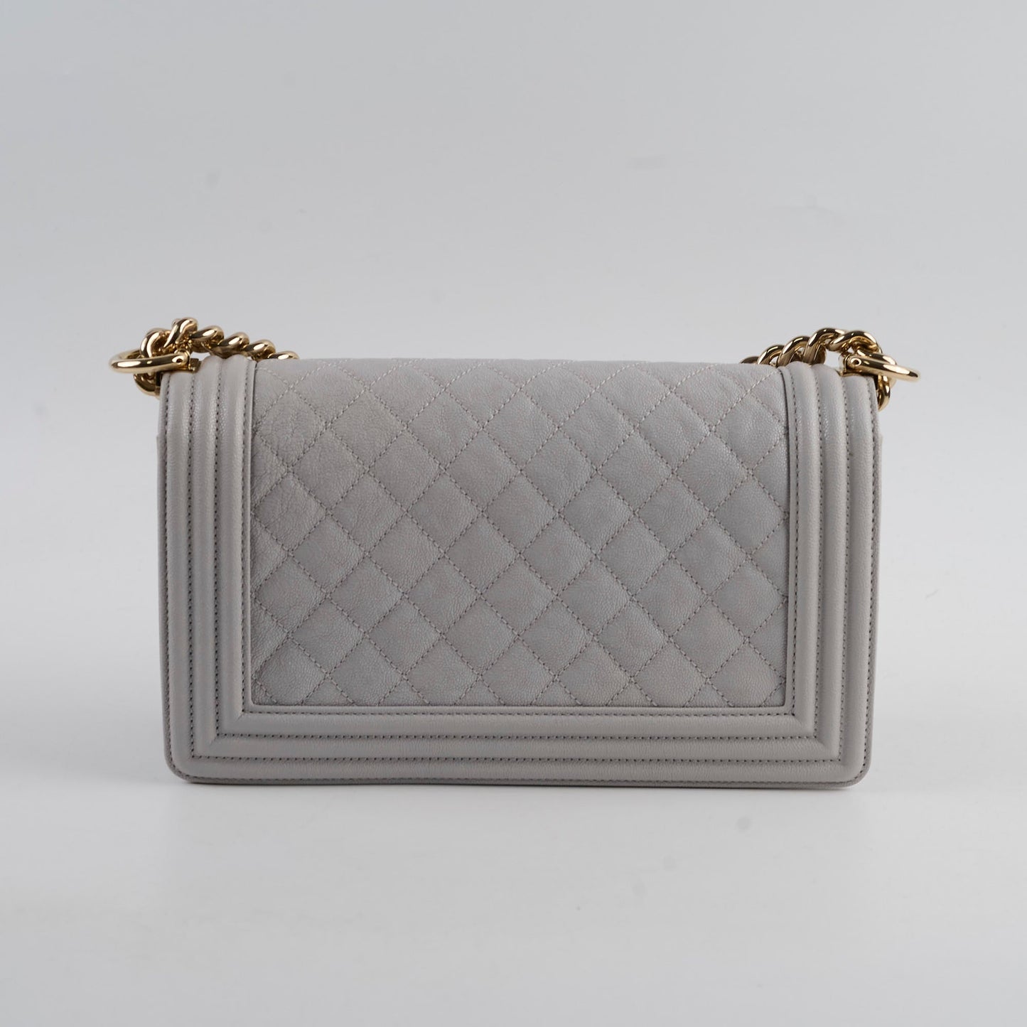 Chanel Boy Bag Old Medium Grey Caviar