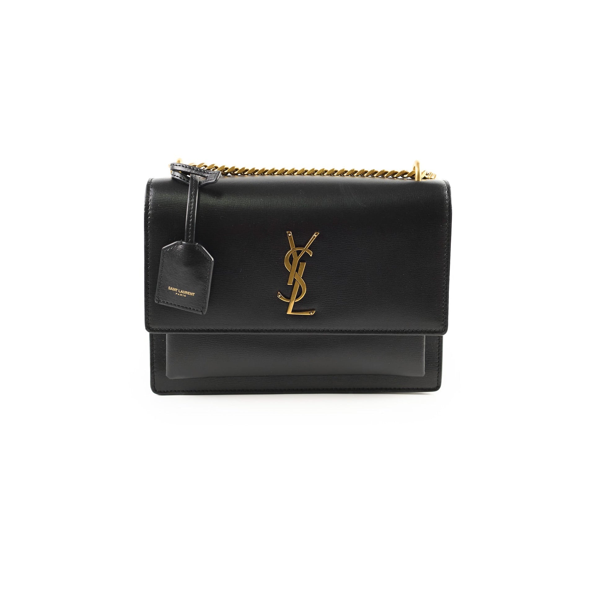 YSL Saint Laurent Sunset Crossbody Bag Black Medium