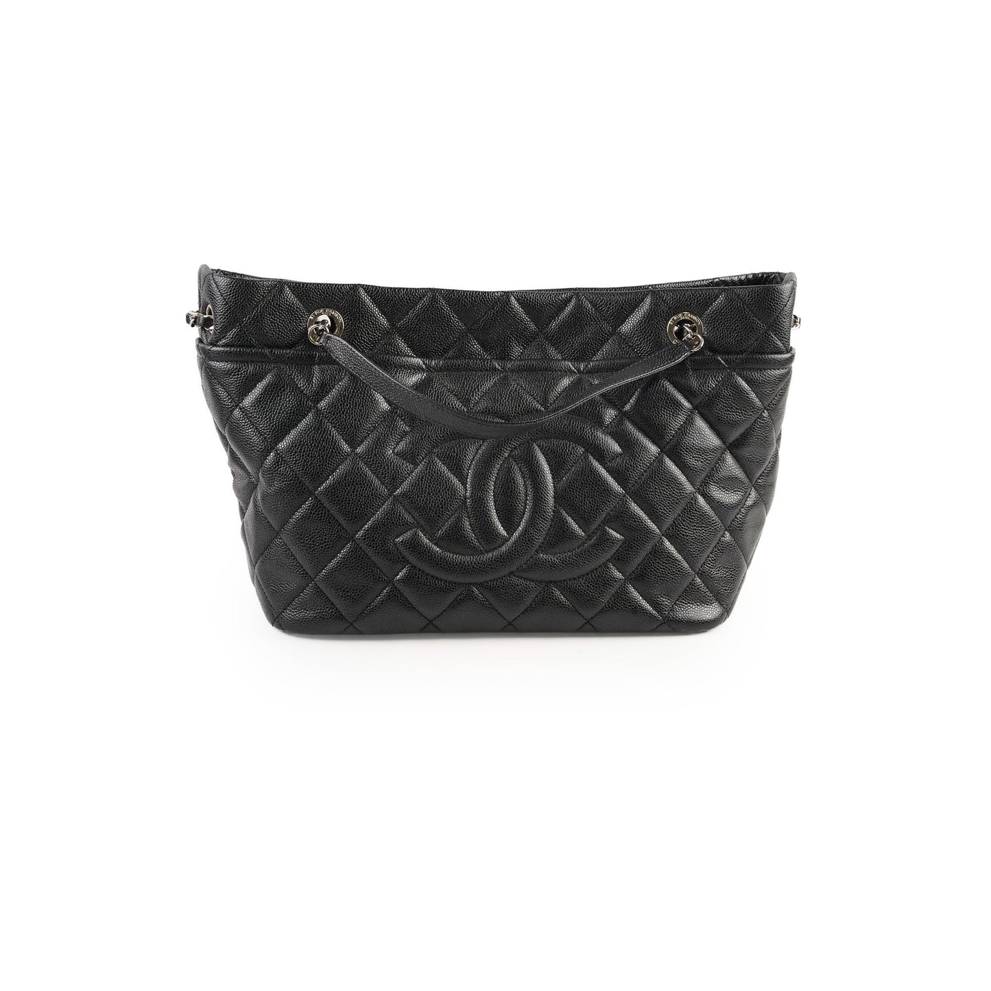 Chanel CC Logo Caviar Black Shoulder Bag - Series 17