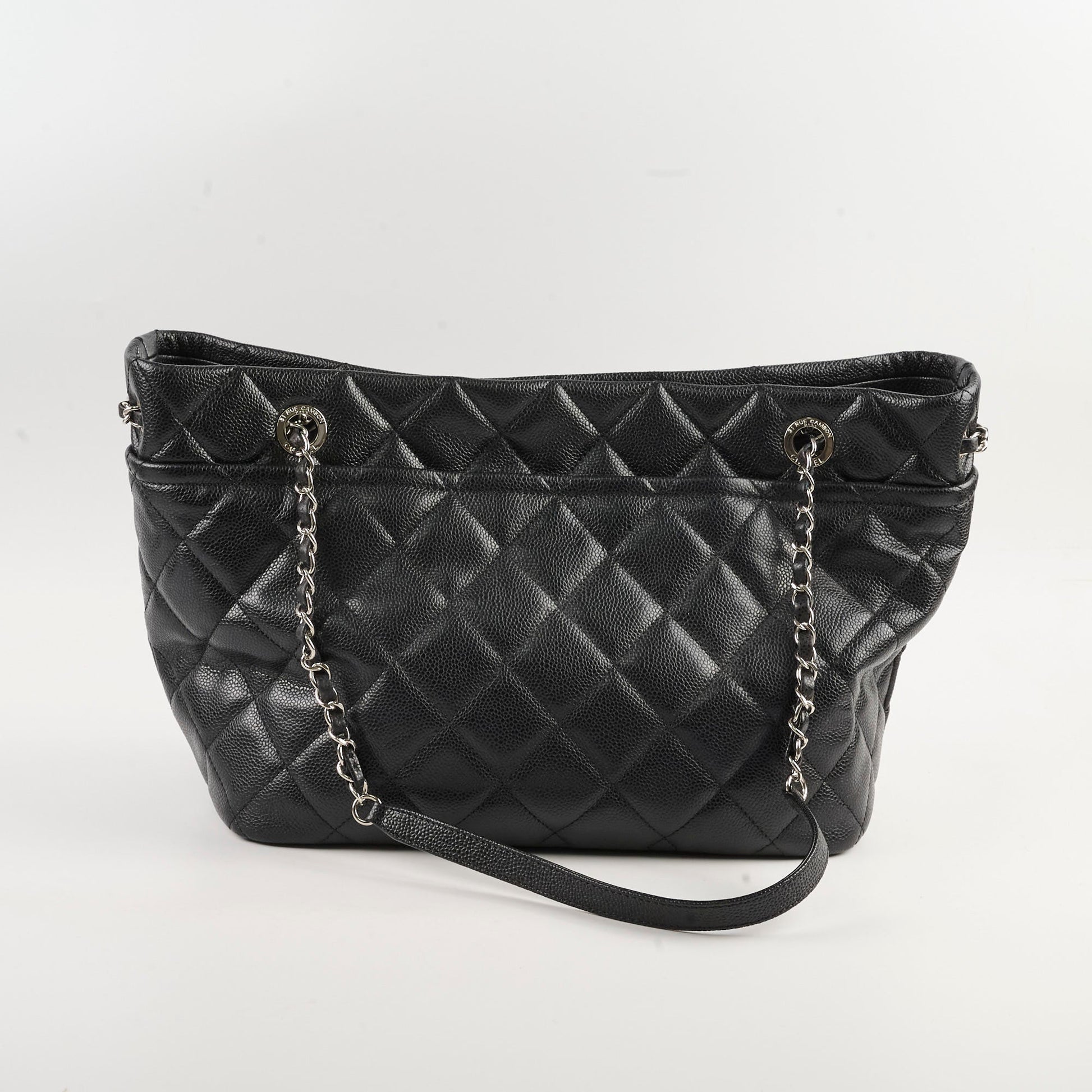 Chanel CC Logo Caviar Black Shoulder Bag - Series 17