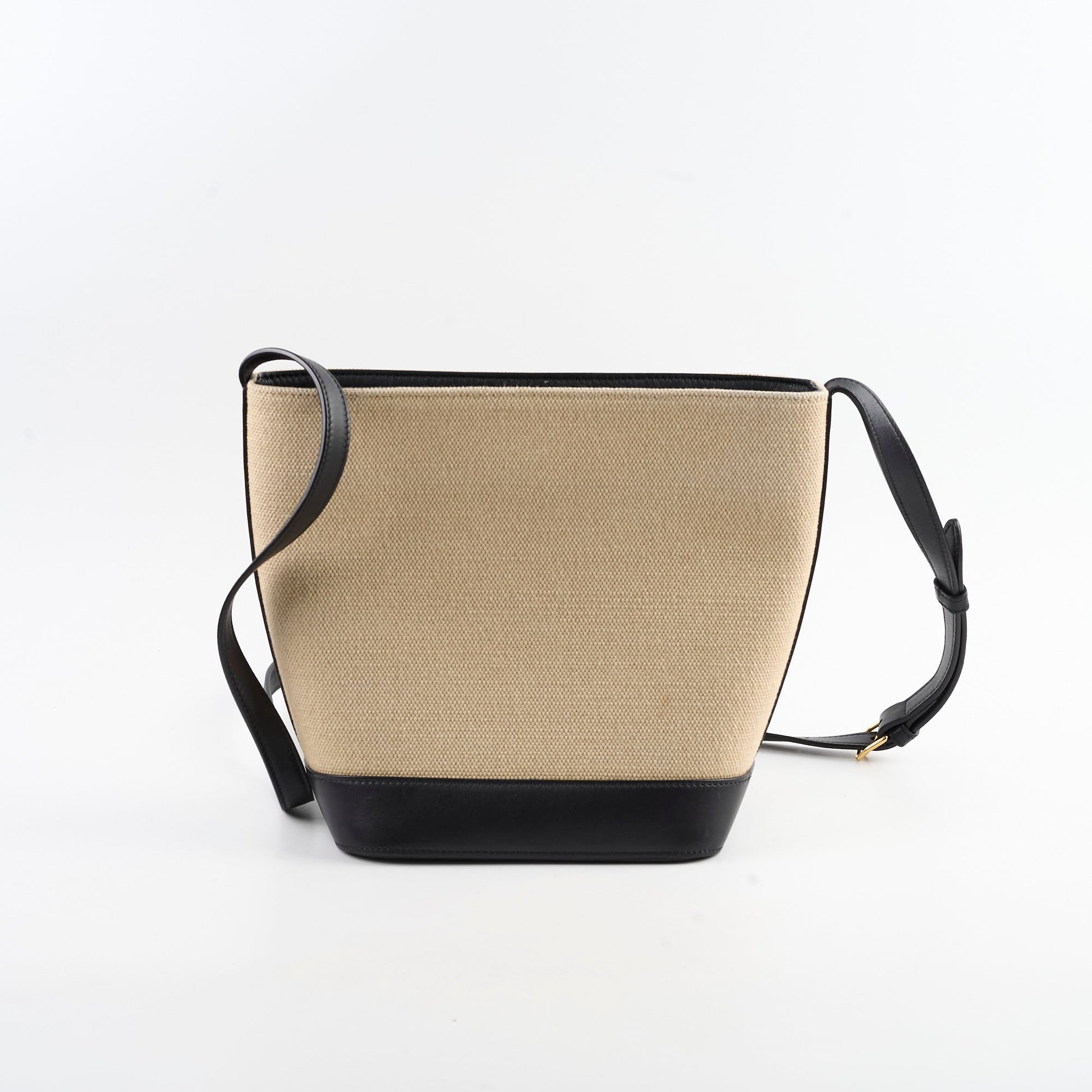 Luxury Triiomphe Calfskin Bucket Bag Canvas Black