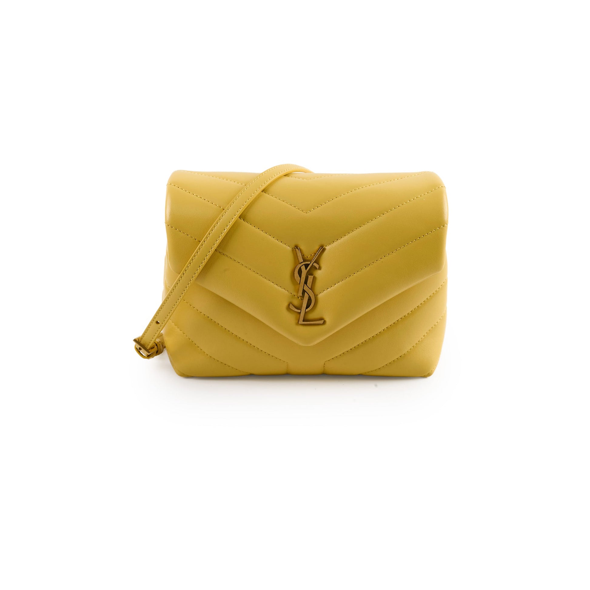 YSL Saint Laurent Lou Mustard Crossbody Bag Yellow Toy