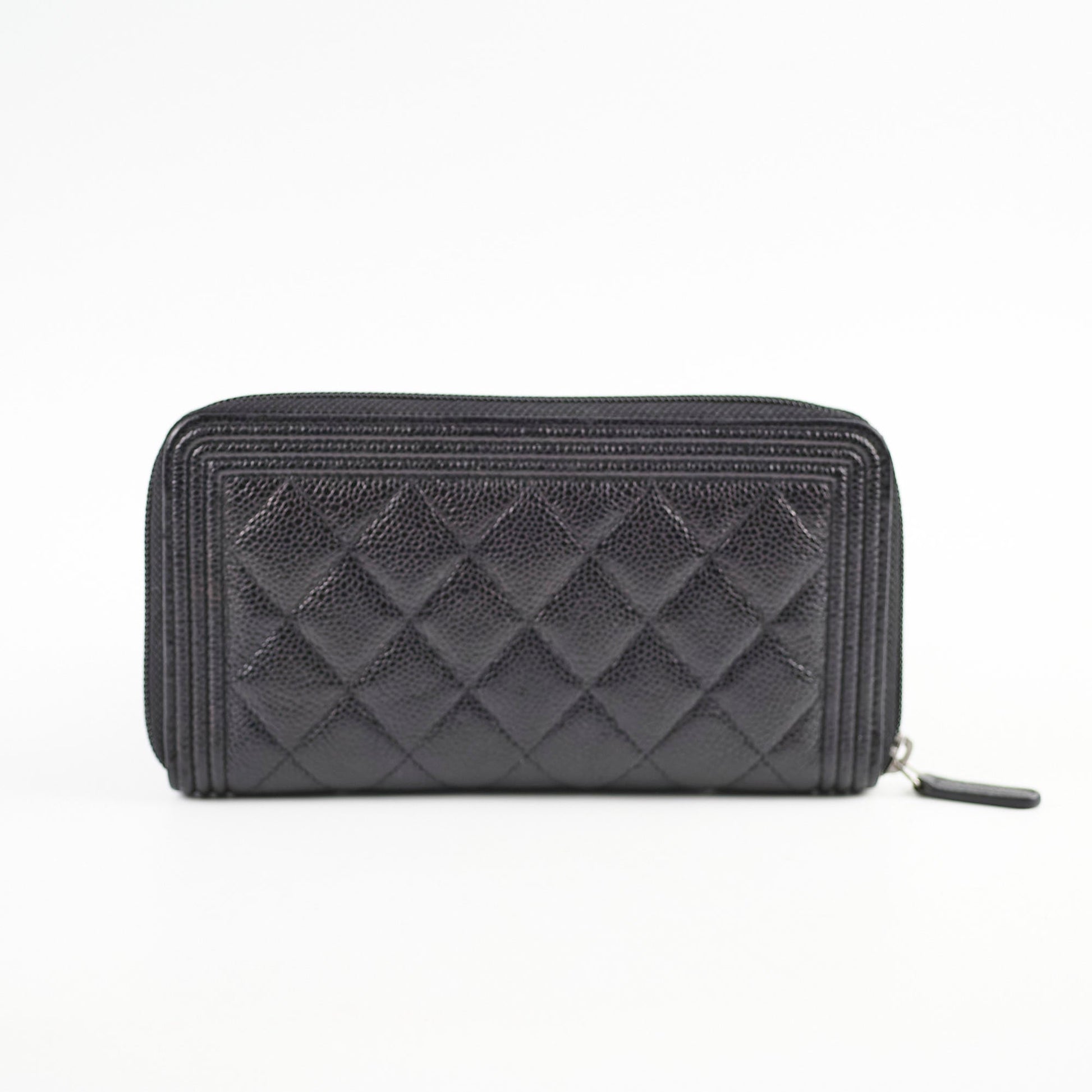 Chanel Boy Caviar Long Wallet Black