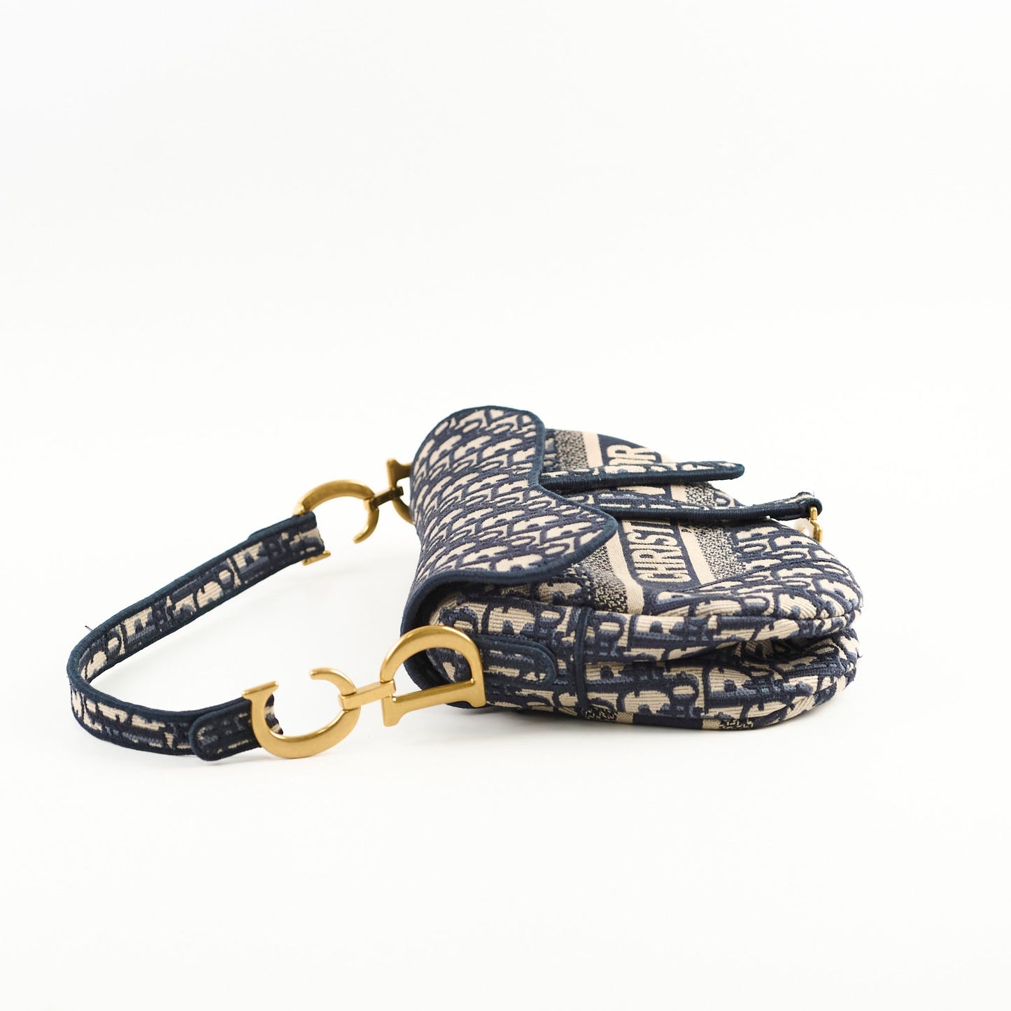 Dior Christian Oblique Saddle Bag Navy Shoulder Bag