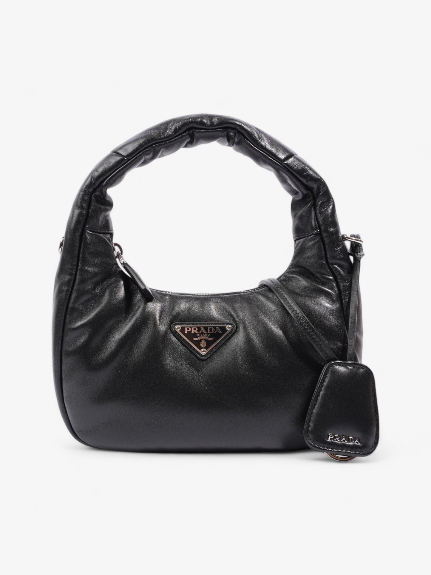 Prada Soft Padded Shoulder Bag Nappa Leather Black