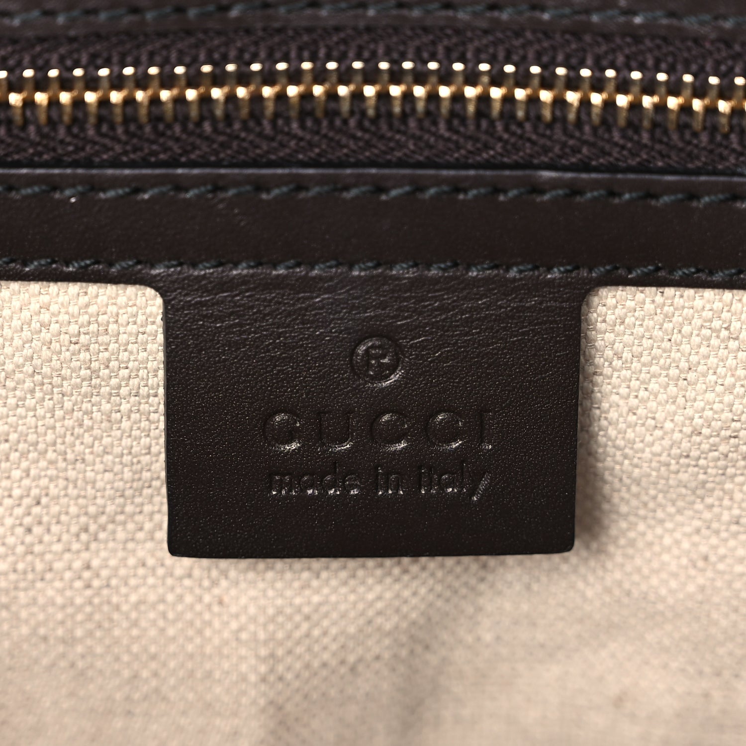 Gucci Monogram Margaux Calfskin Large Emily Chain Shoulder Bag Beige Ebony Cocoa
