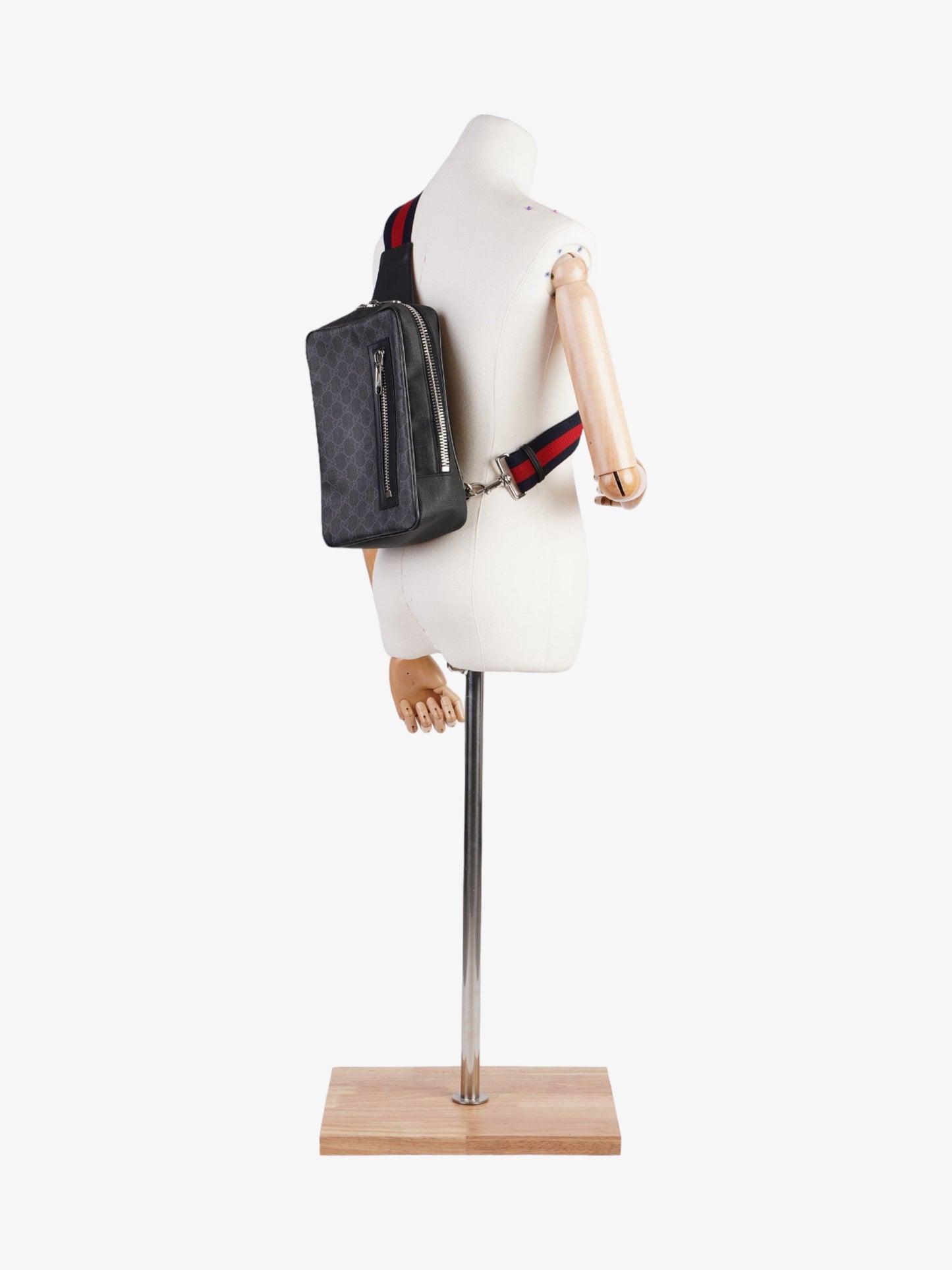 Gucci Sling Backpack Supreme Coated Canvas Black Crossbody Bag