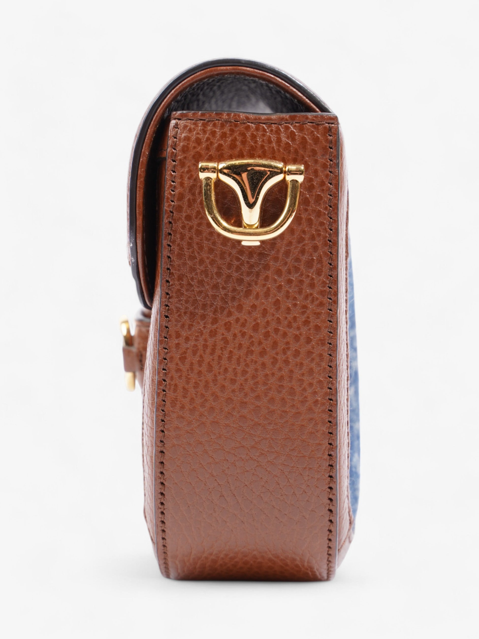 Gucci Horsebit Supreme Crossbody Bag Denim Brown