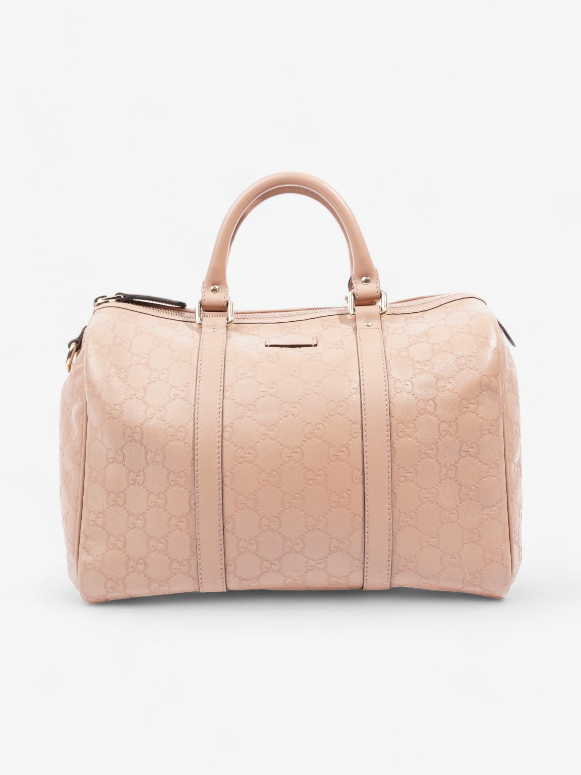 Gucci Boston Bag Rose ssima Embossed Leather Beige Travel Bag