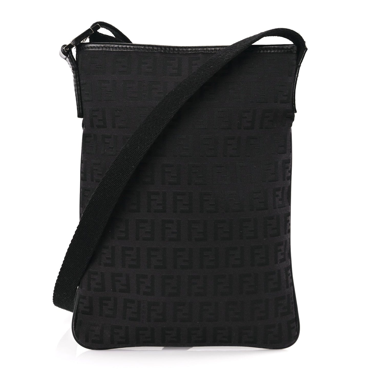 Fendi Handbag Zucchino Crossbody Canvas Black Shoulder Bag