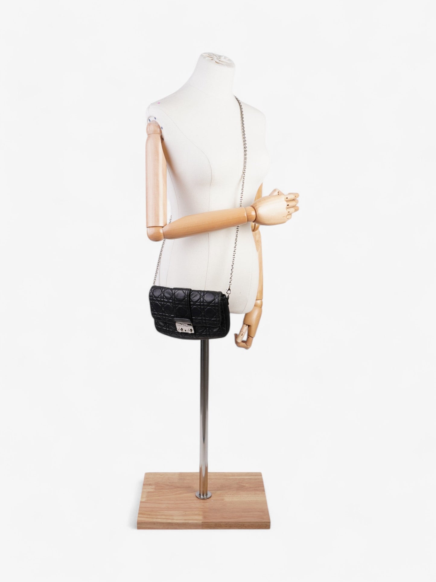 Dior Christian New Lock Crossbody Bag Leather Lambskin Black