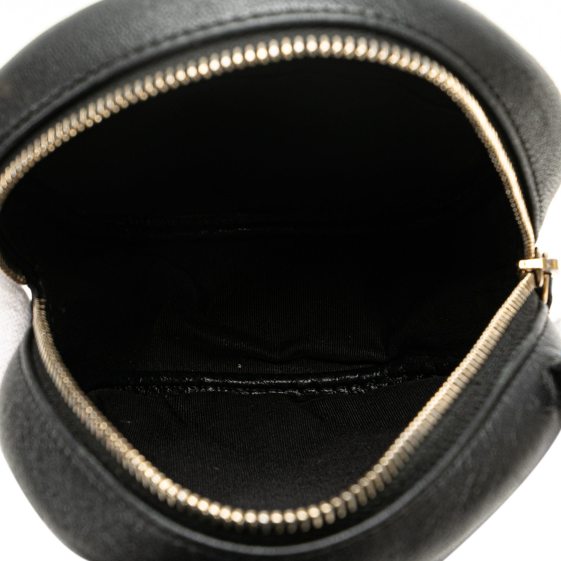 Blue Chanel Quilted Lambskin Lucky Charms Round Clutch with Chain Crossbody Bag