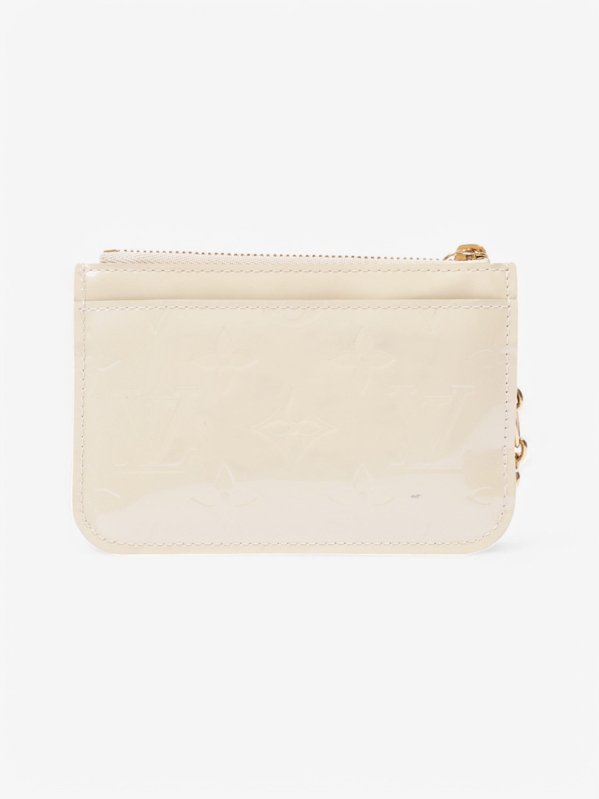 Louis Vuitton Cream Vernis Leather Key Pouch Wallet Case