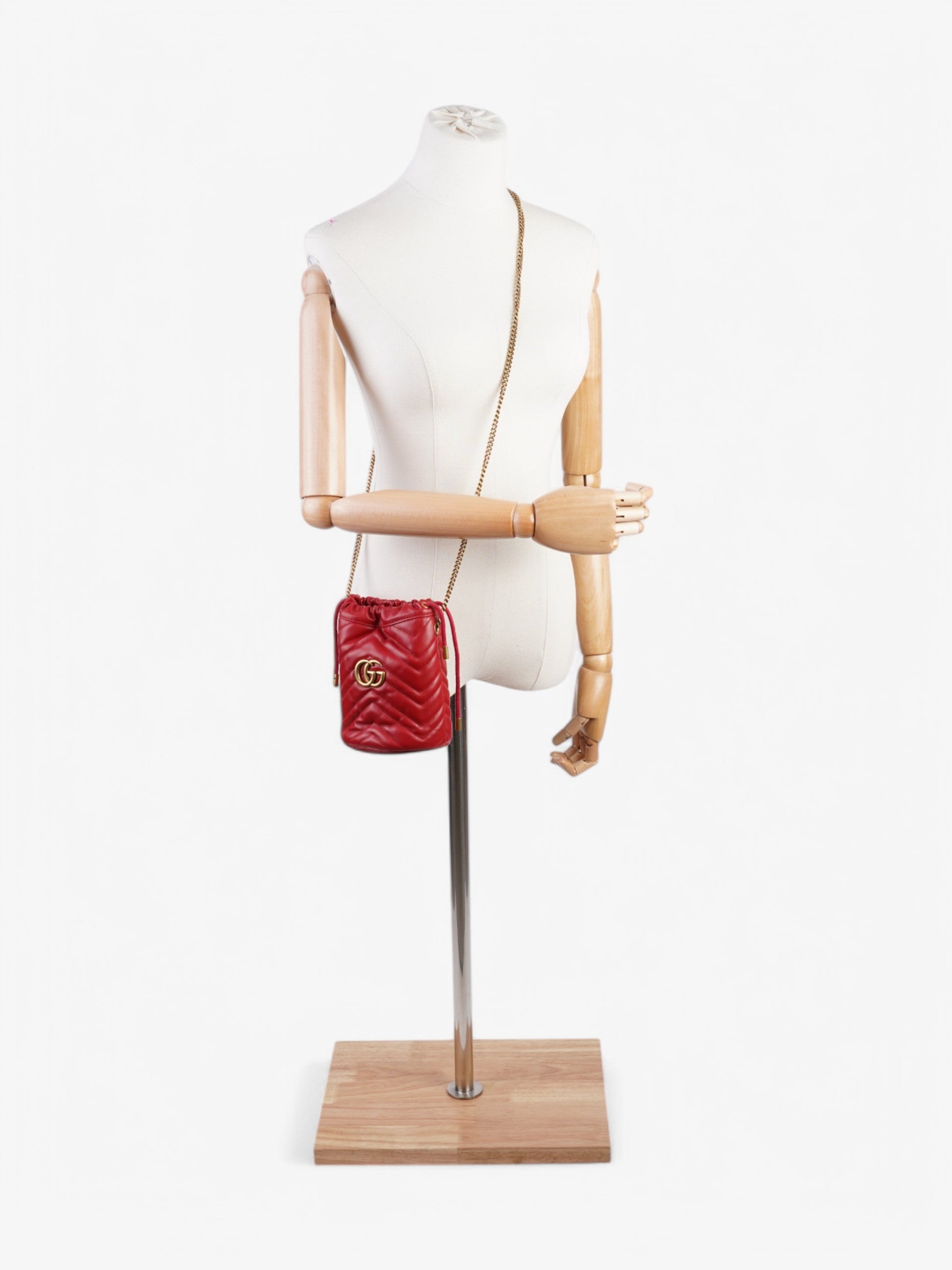 Gucci Marmont Bucket Bag Mini Leather Matelasse Crossbody Bag