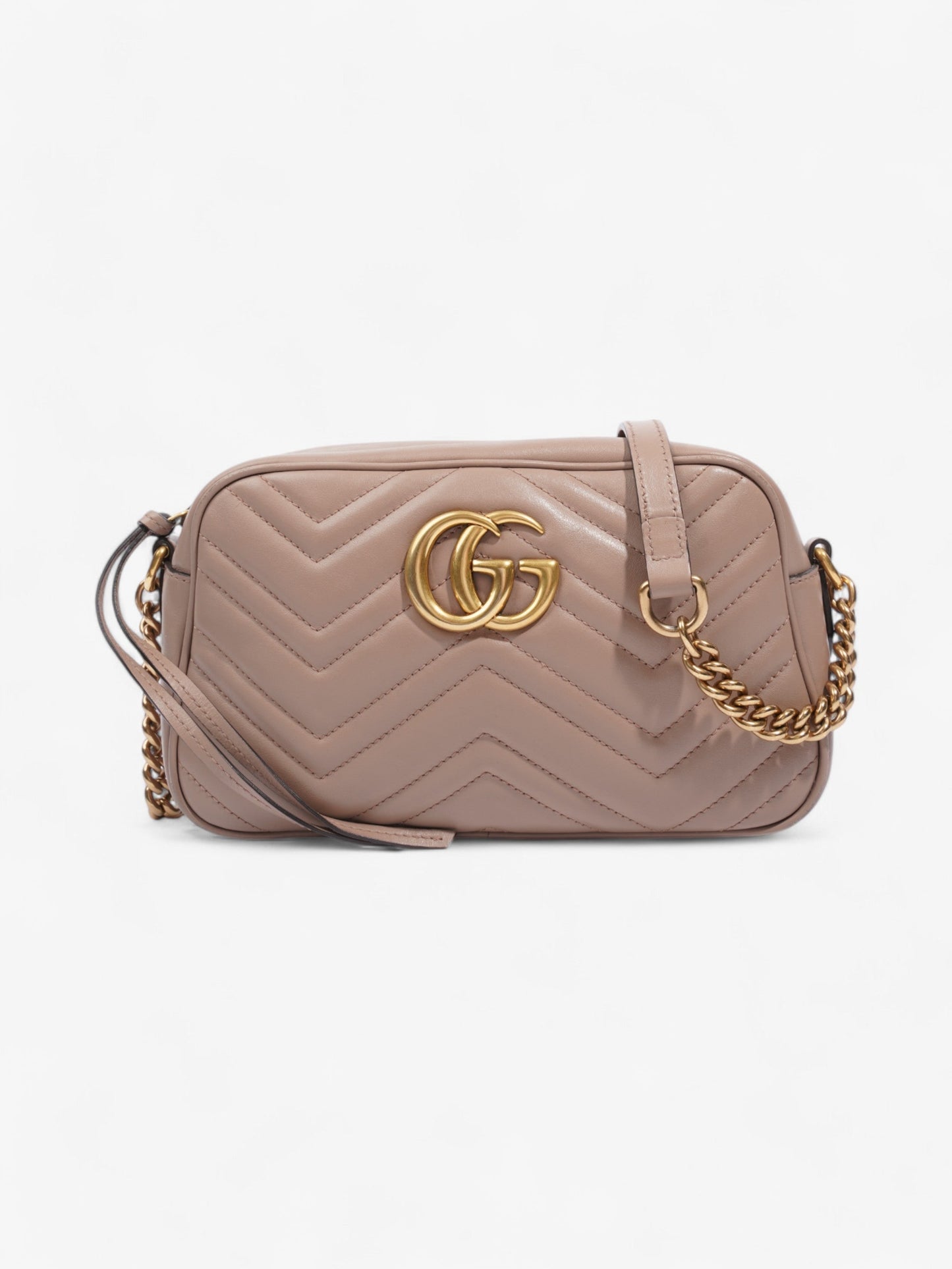 Gucci Marmont Rose Small Crossbody Bag Leather Matelasse