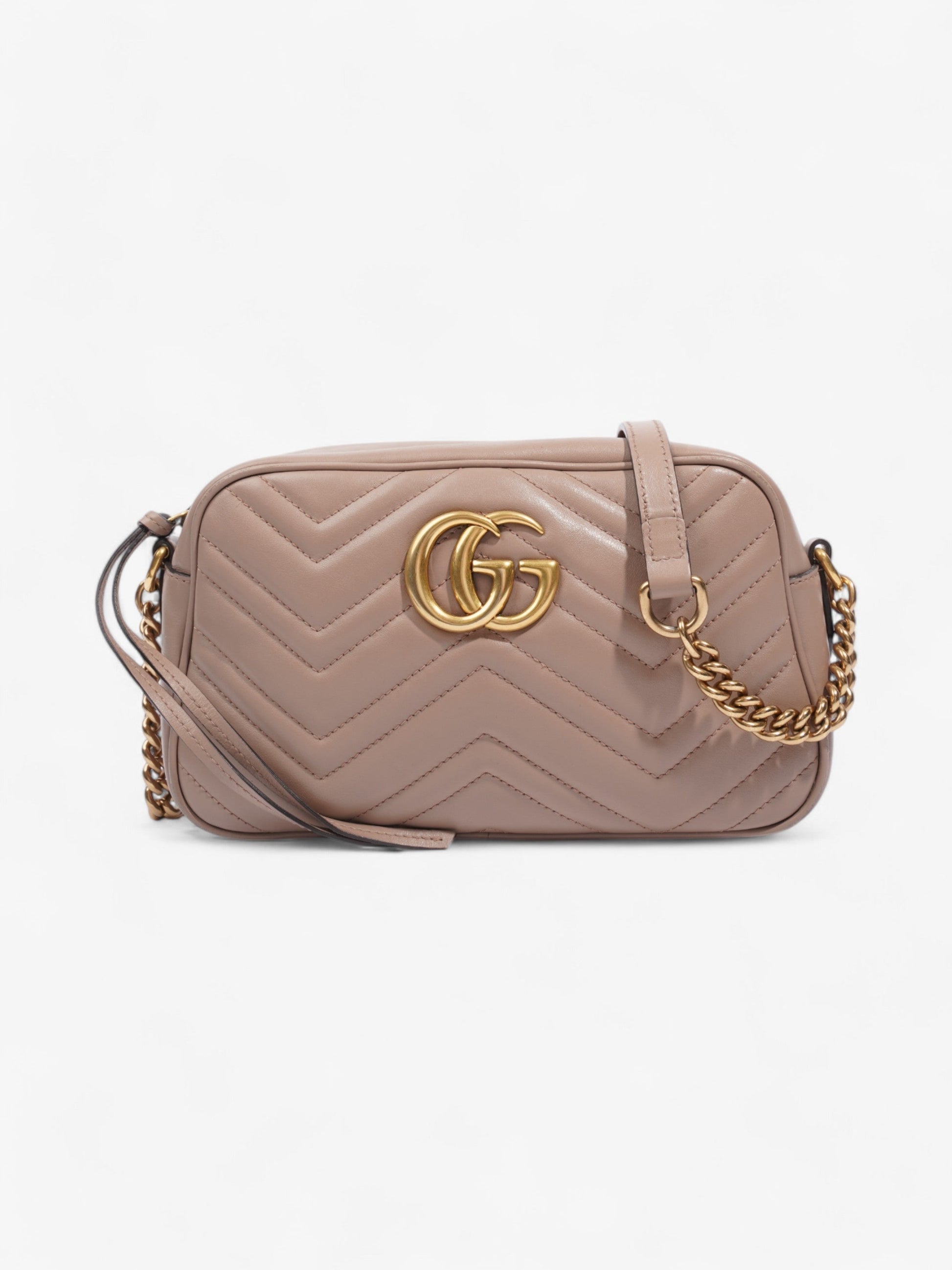 Gucci Marmont Rose Small Crossbody Bag Leather Matelasse