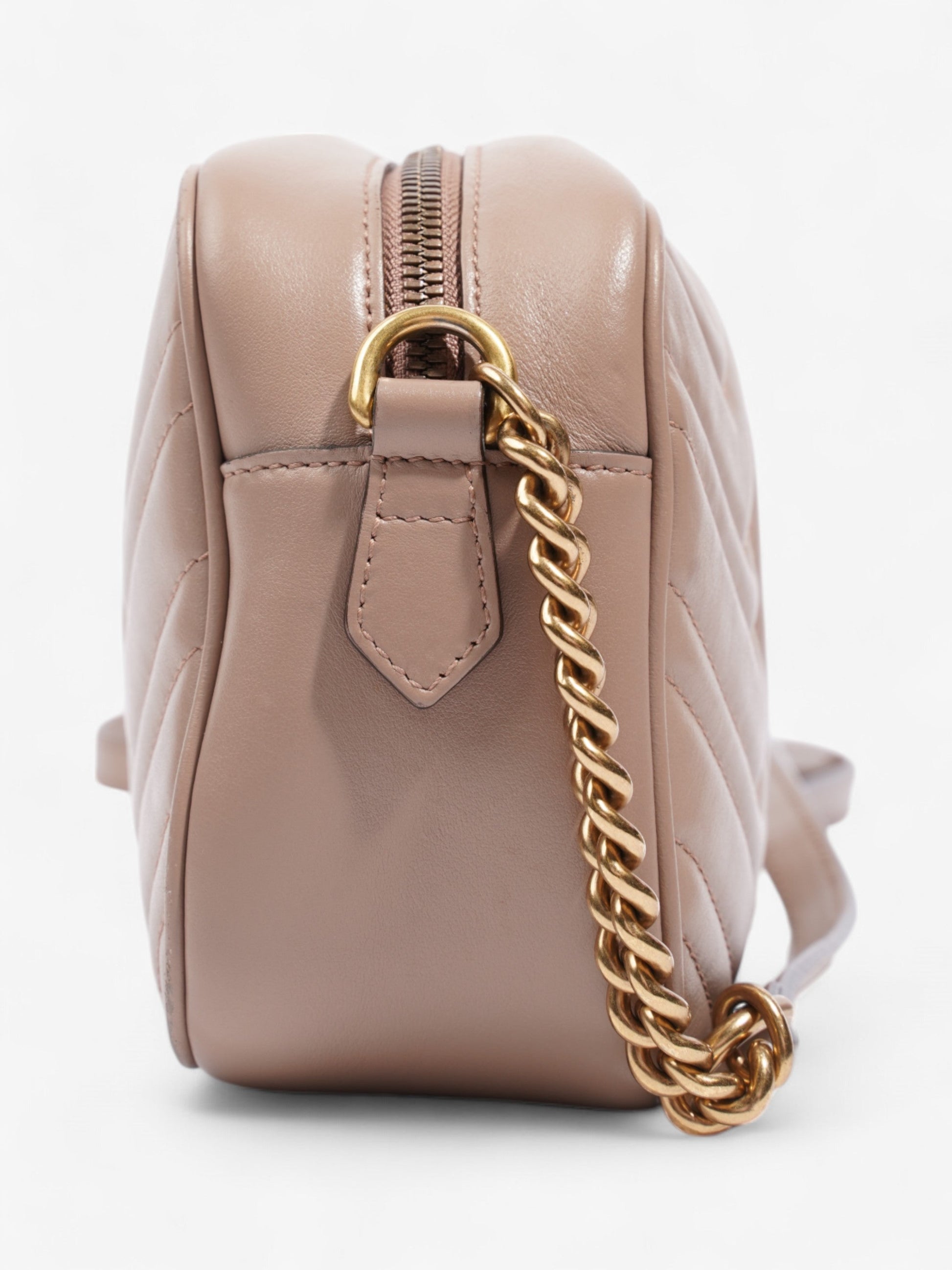 Gucci Marmont Rose Small Crossbody Bag Leather Matelasse