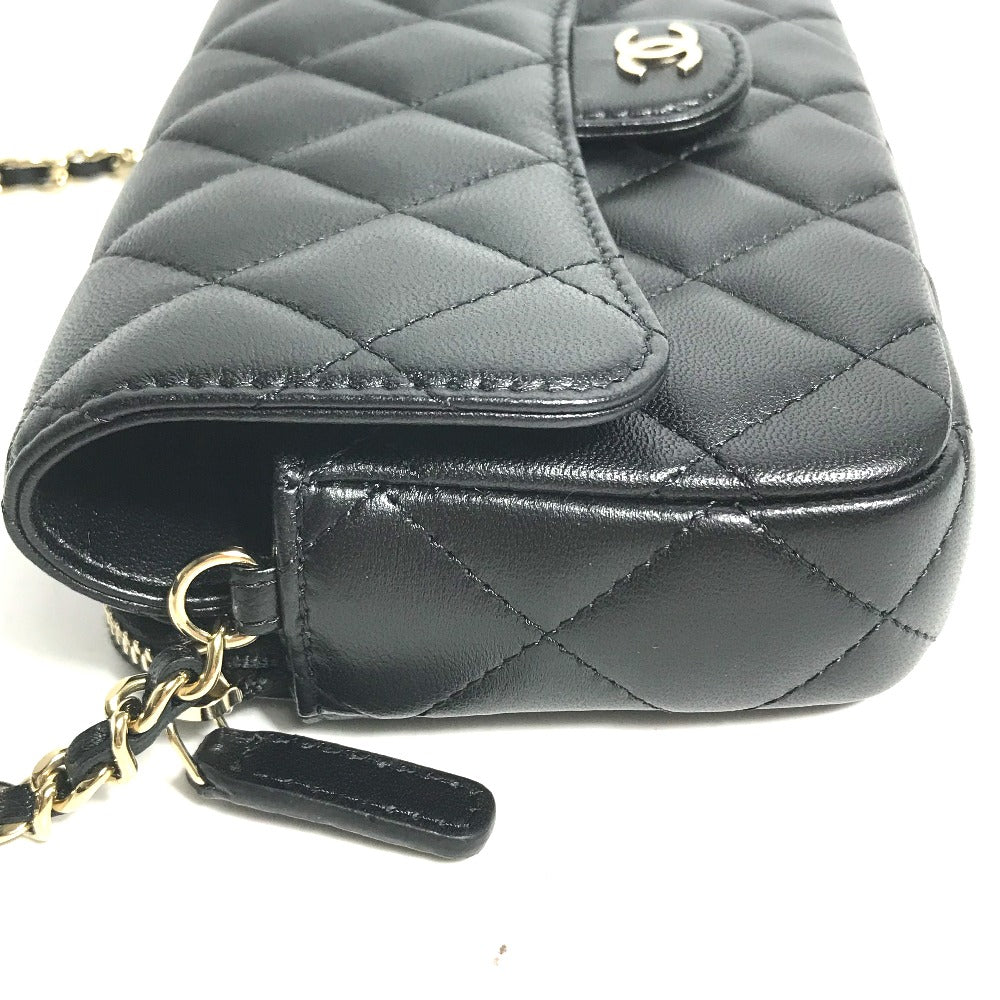 Chanel lambskin COCO Mark Phone CC Matrasse Black Wallet Case