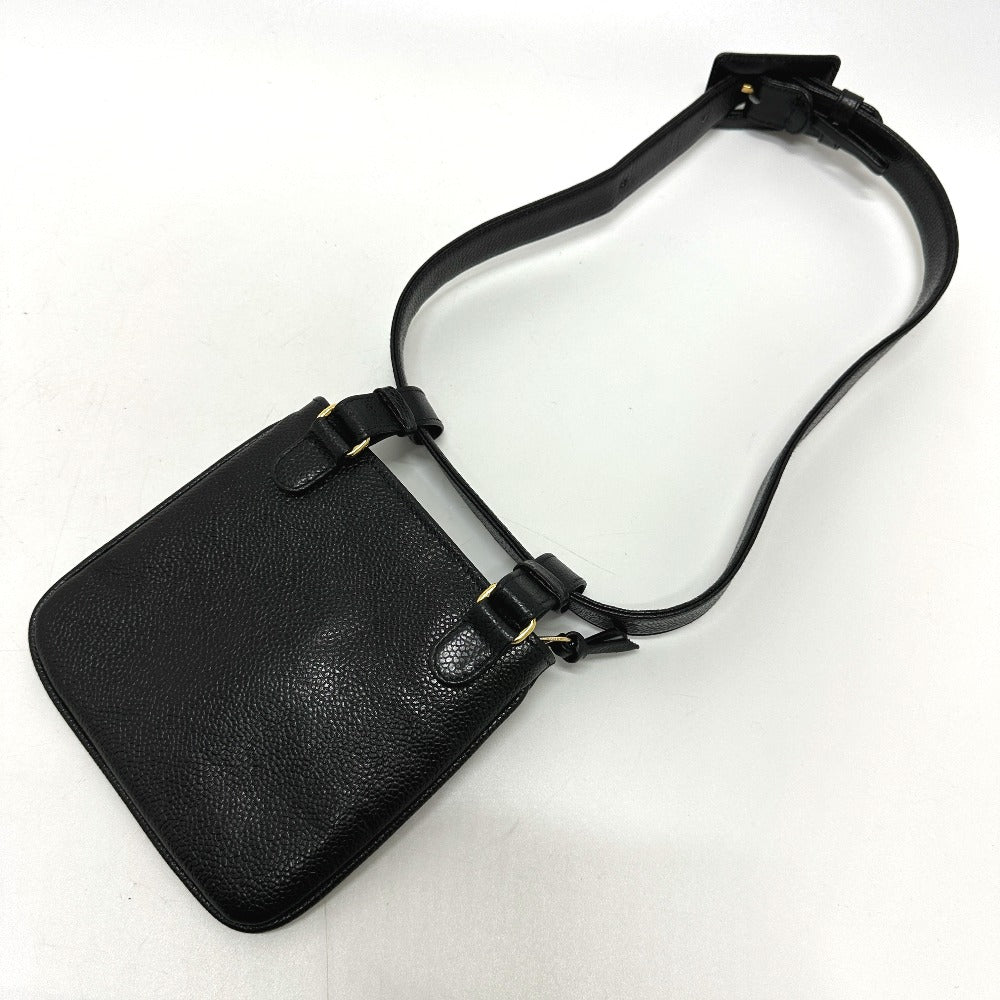 Chanel Caviar skin CC COCO Mark Waist Black Handbag
