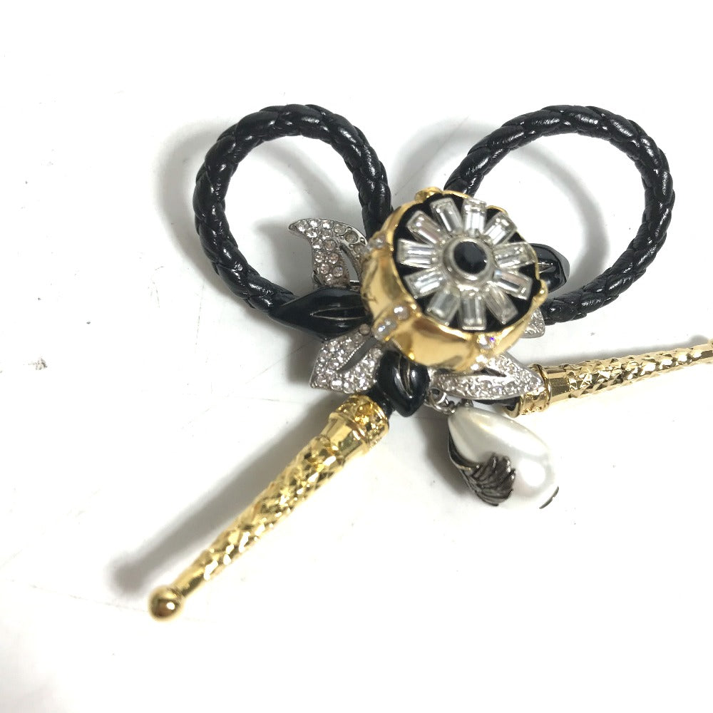 Louis Vuitton Brooch Bijoux Leather Black Handbag