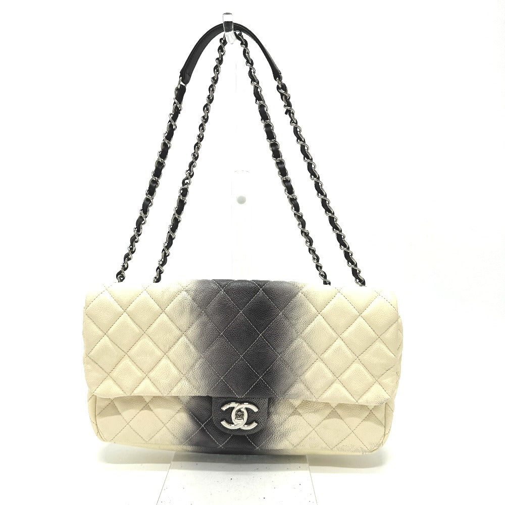 Chanel Caviar skin type CC COCO Mark White Shoulder Bag
