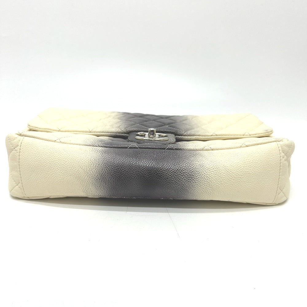 Chanel Caviar skin type CC COCO Mark White Shoulder Bag