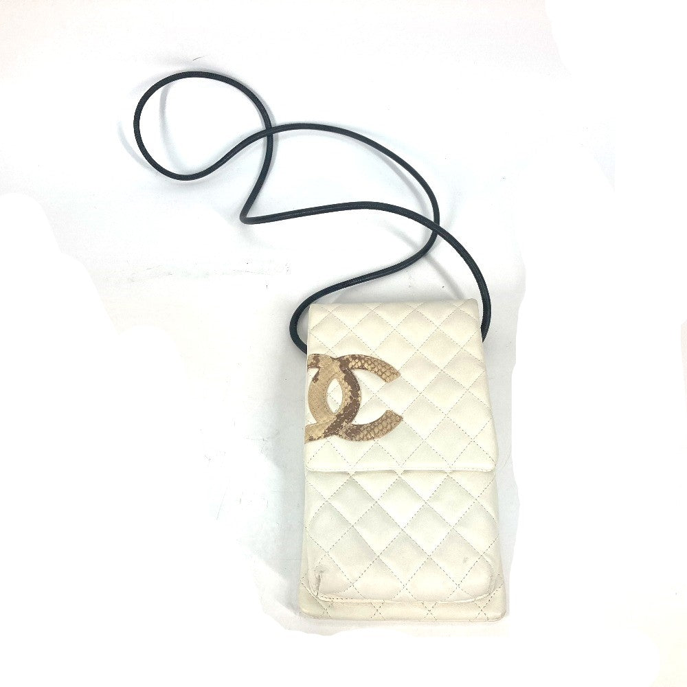CHANEL Shoulder Bag leather white Cambon line CC COCO Mark Women  