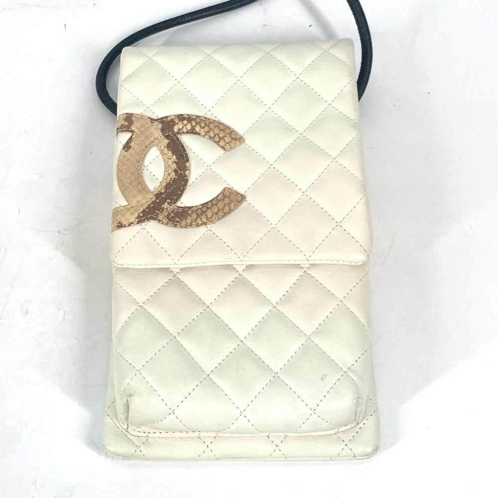 CHANEL Shoulder Bag leather white Cambon line CC COCO Mark Women  