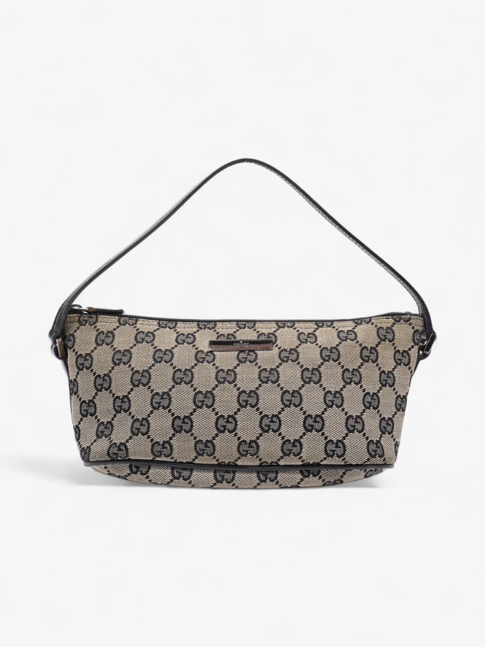 Gucci Boat Pochette Supreme Coated Shoulder Bag Canvas Black