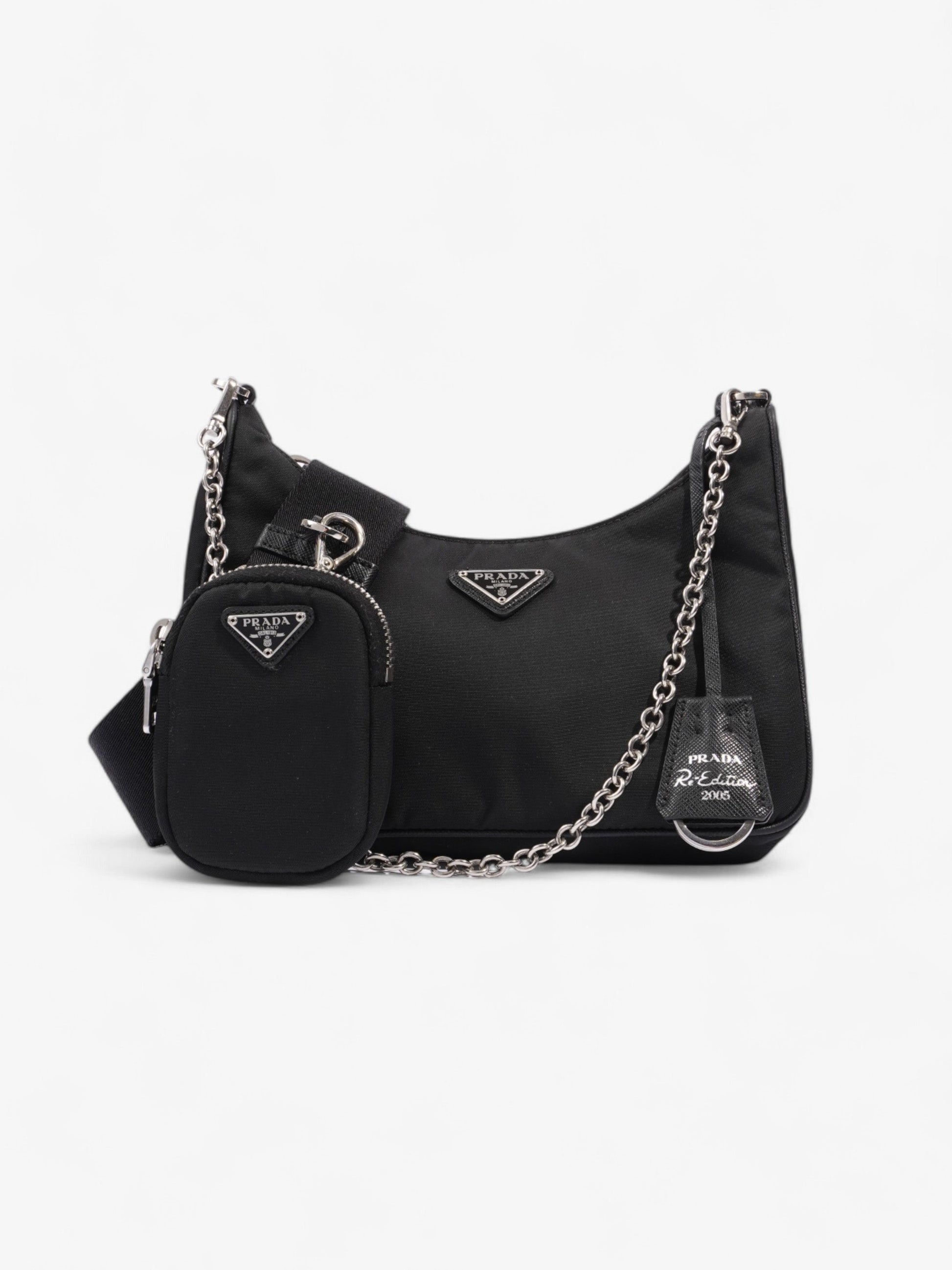 Prada Re Edition Crossbody Bag Nylon Black Black Nylon 8
