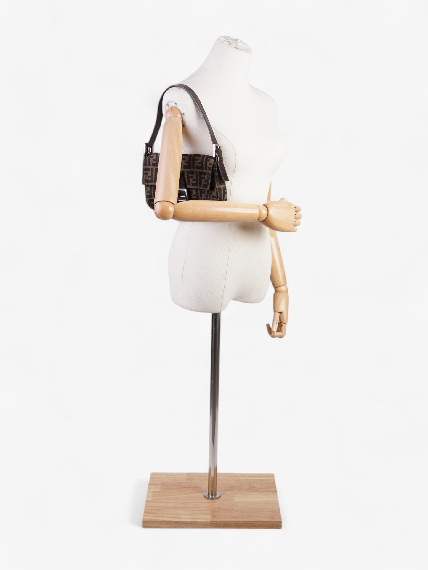 Fendi Baguette Tobacco Shoulder Bag Canvas Brown