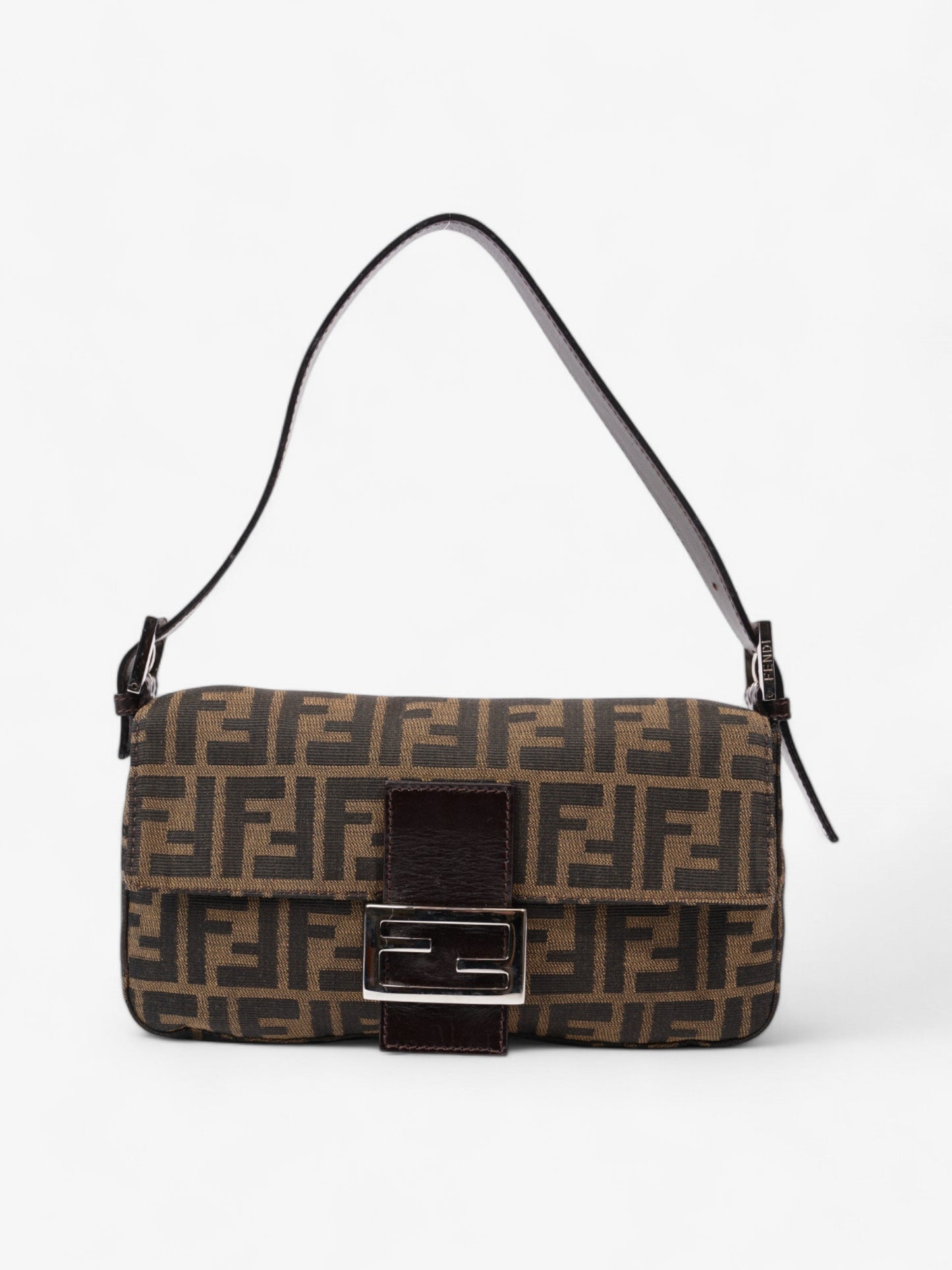Fendi Baguette Tobacco Shoulder Bag Canvas Brown