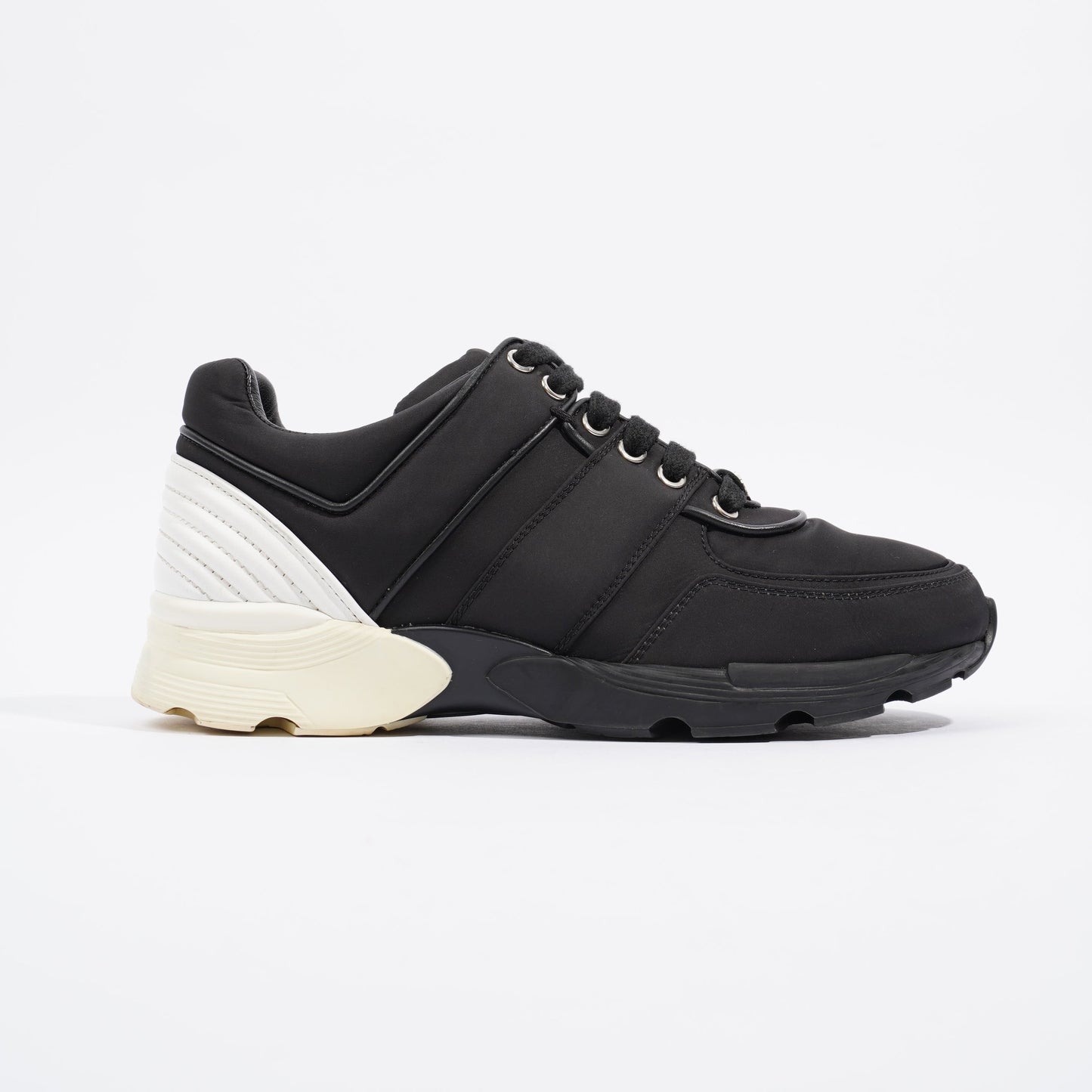 Chanel CC Logo Sneaker Black   White Nylon EU 36.5 UK 3.5