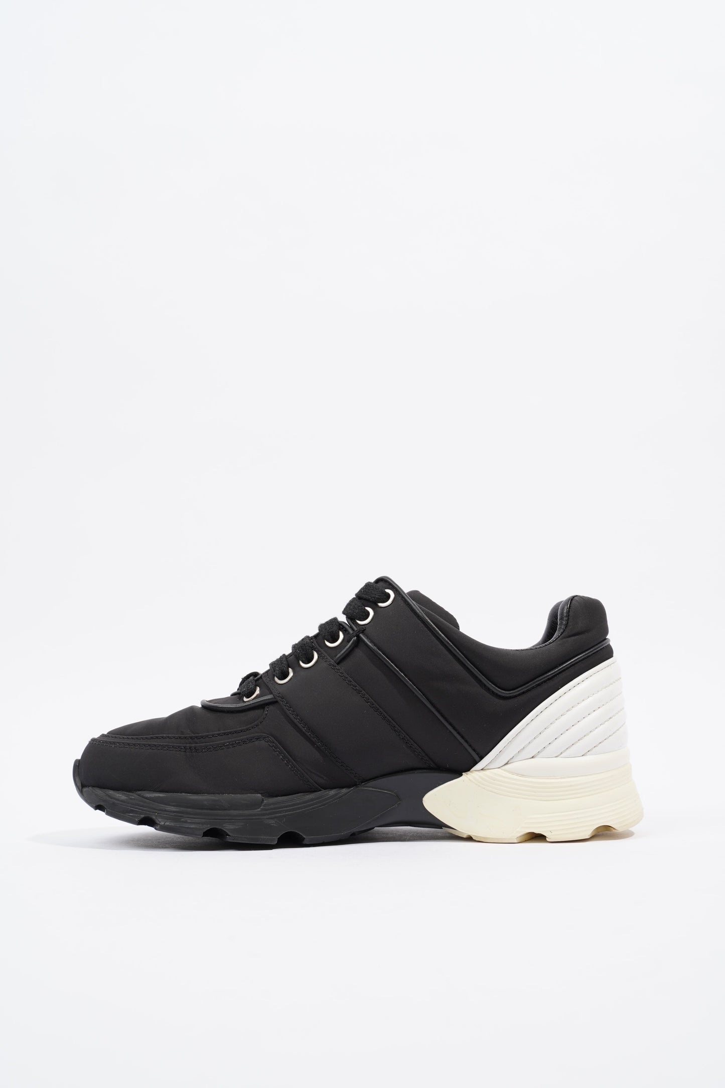 Chanel CC Logo Sneaker Black   White Nylon EU 36.5 UK 3.5