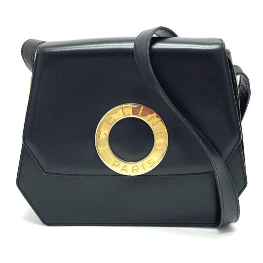 Shoulder Bag Accordion Women Leather Black