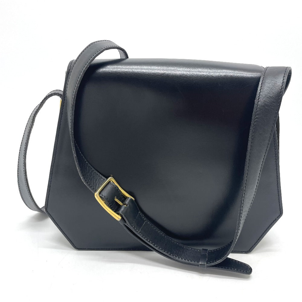 Shoulder Bag Accordion Women Leather Black