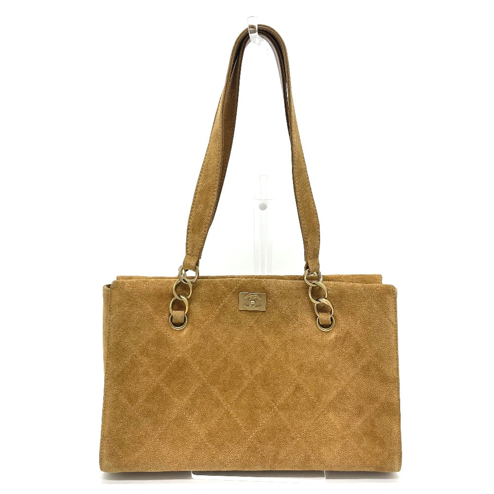 Chanel suede CC COCO Mark Matrasse Brown Shoulder Bag