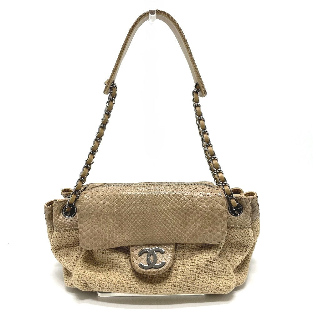 CHANEL Shoulder Bag A31490 canvas beige CC COCO Mark Chain Women  