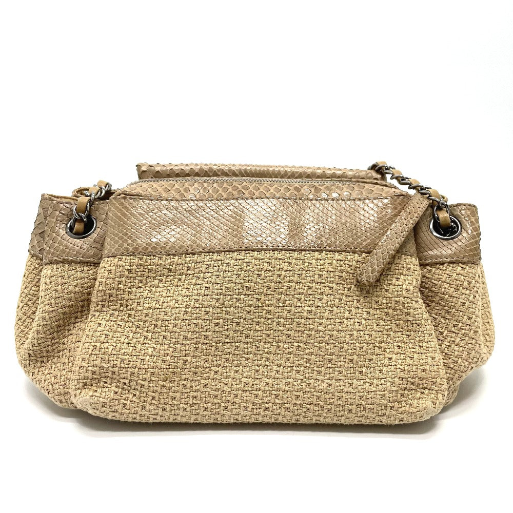 CHANEL Shoulder Bag A31490 canvas beige CC COCO Mark Chain Women  