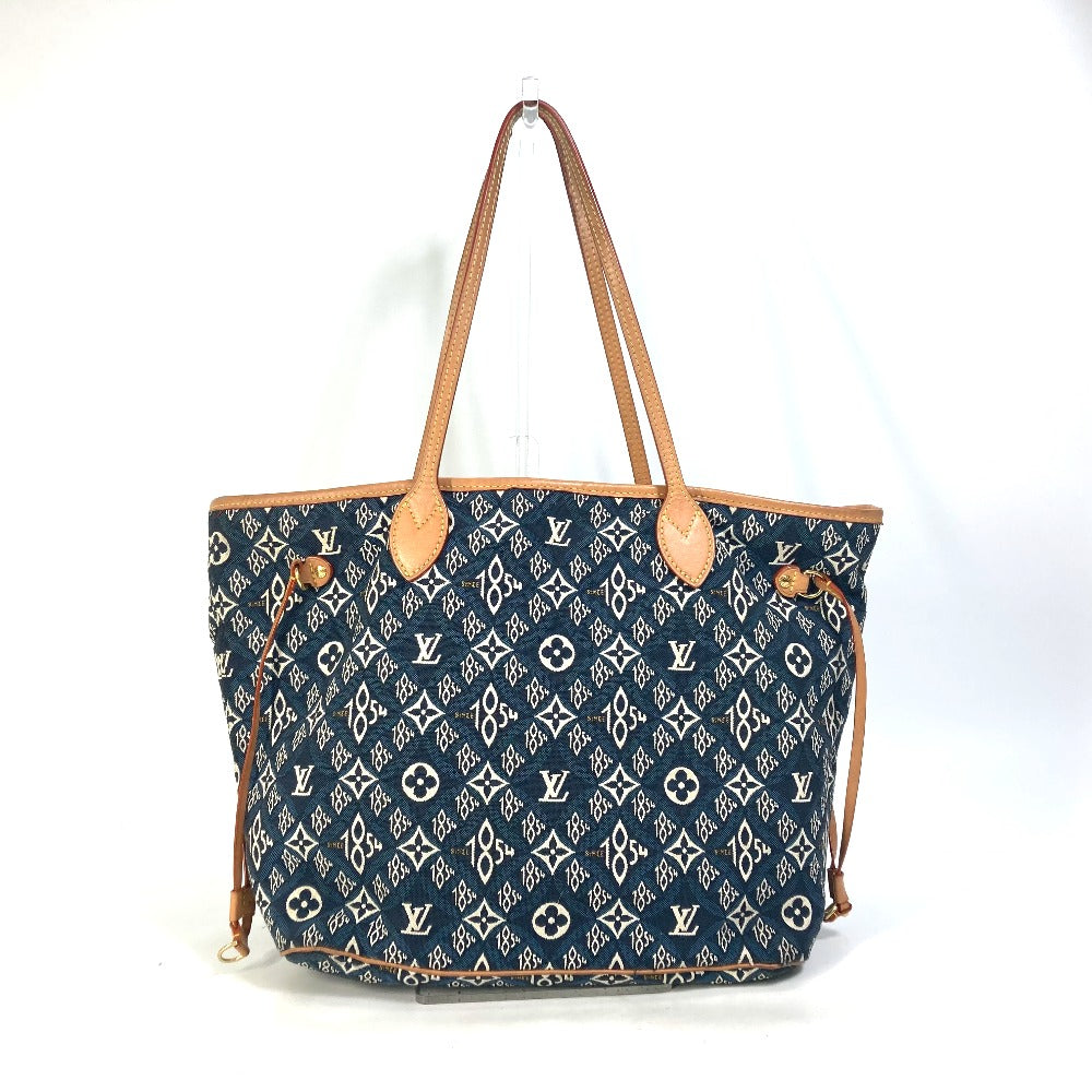 Louis Vuitton M57484 Jacquard pouch included Monogram Navy Neverfull Tote Bag