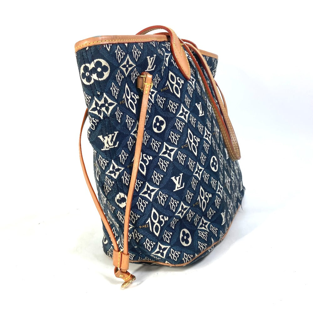 Louis Vuitton M57484 Jacquard pouch included Monogram Navy Neverfull Tote Bag