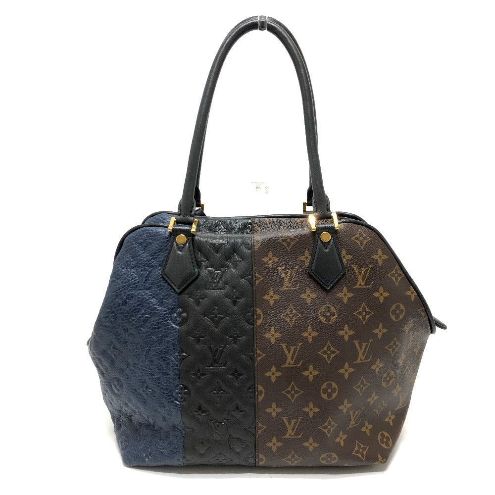 Louis Vuitton M40504 block stoat Monogram Canvas Brown Tote Bag