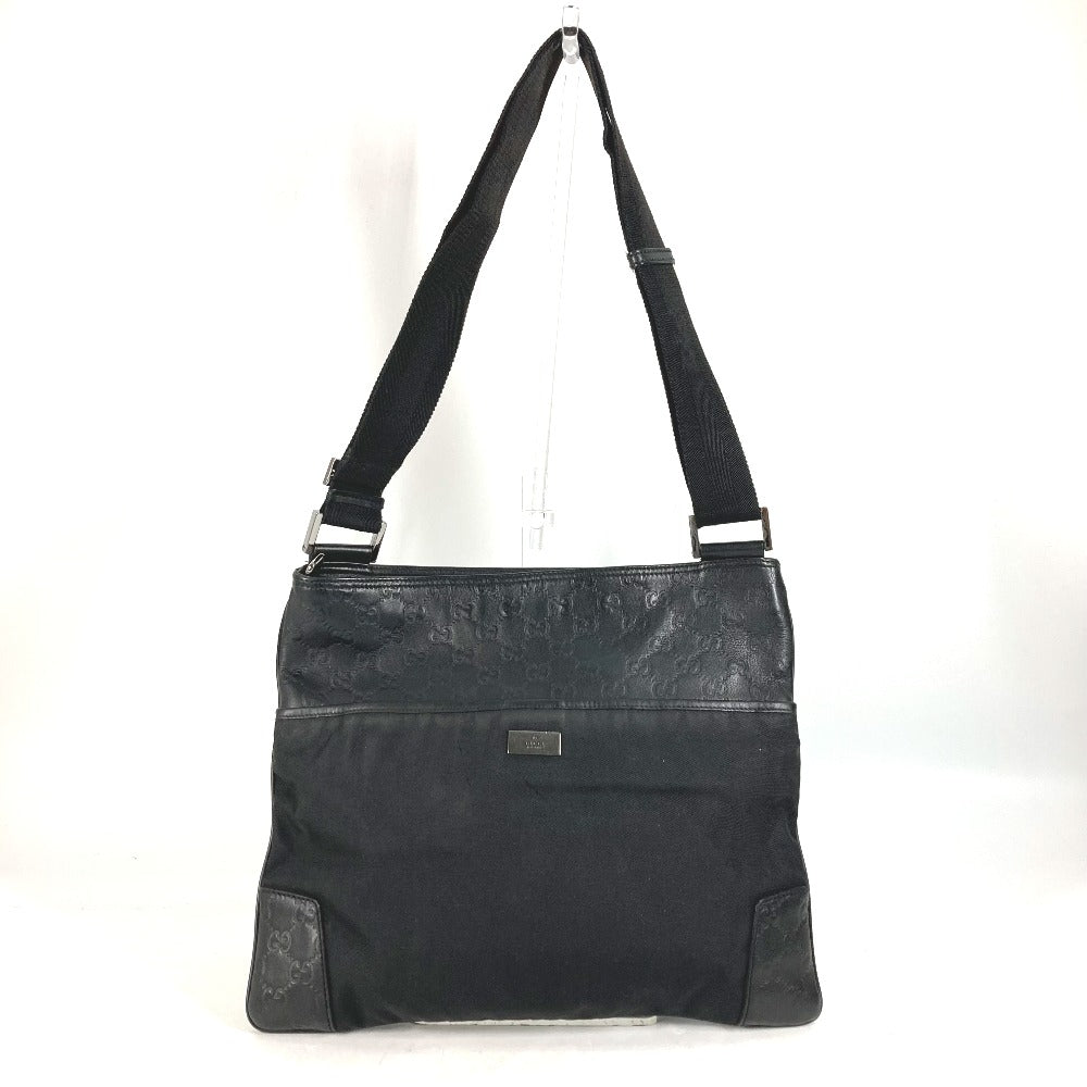 Gucci Guccisima GG Leather Nylon Black Shoulder Bag