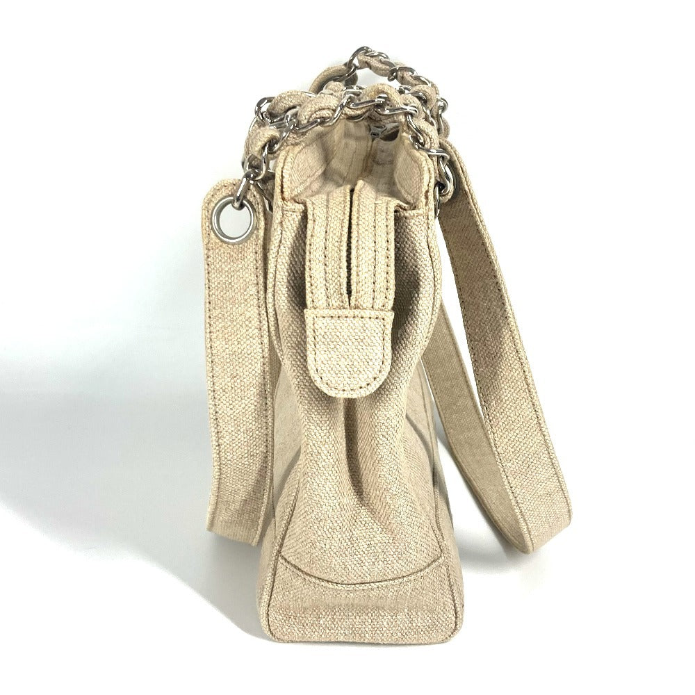 Chanel CC COCO Mark Beige Canvas Shoulder Bag