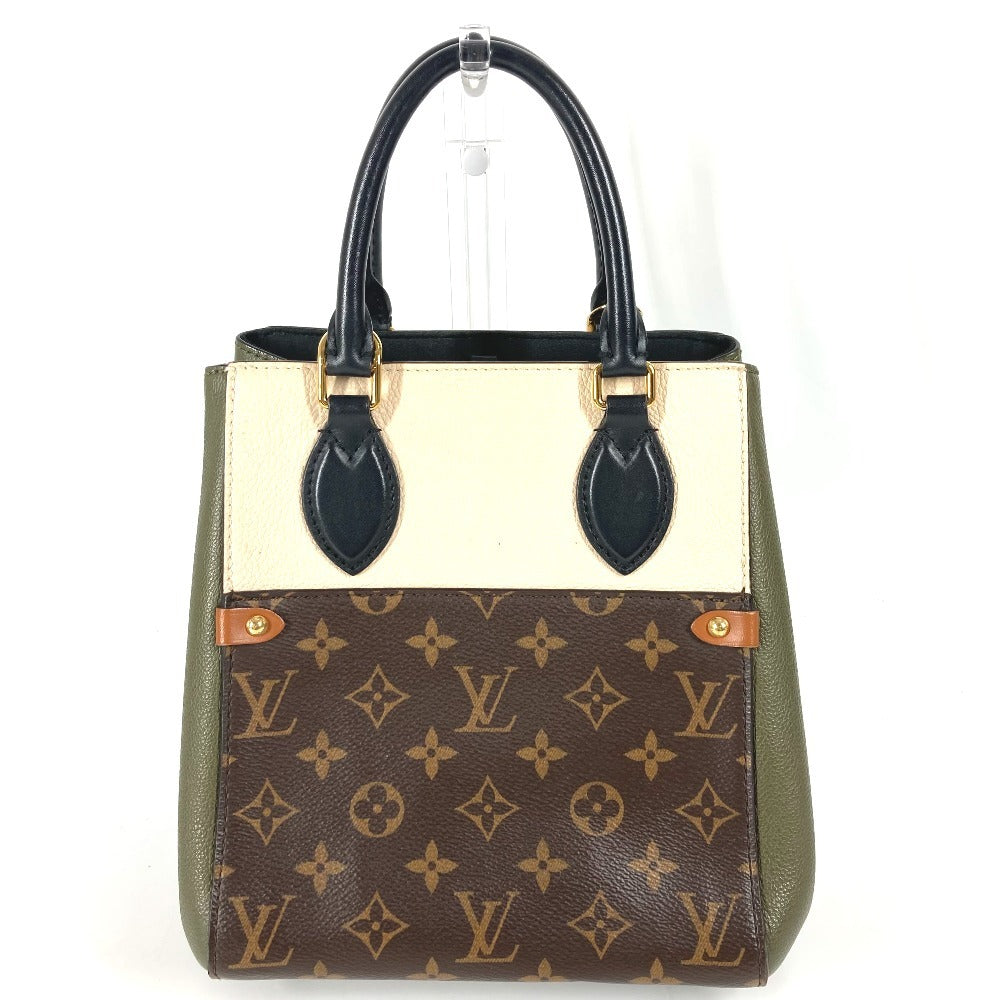 Louis Vuitton M45388 Fold PM Monogram Leather Canvas Brown Tote Bag