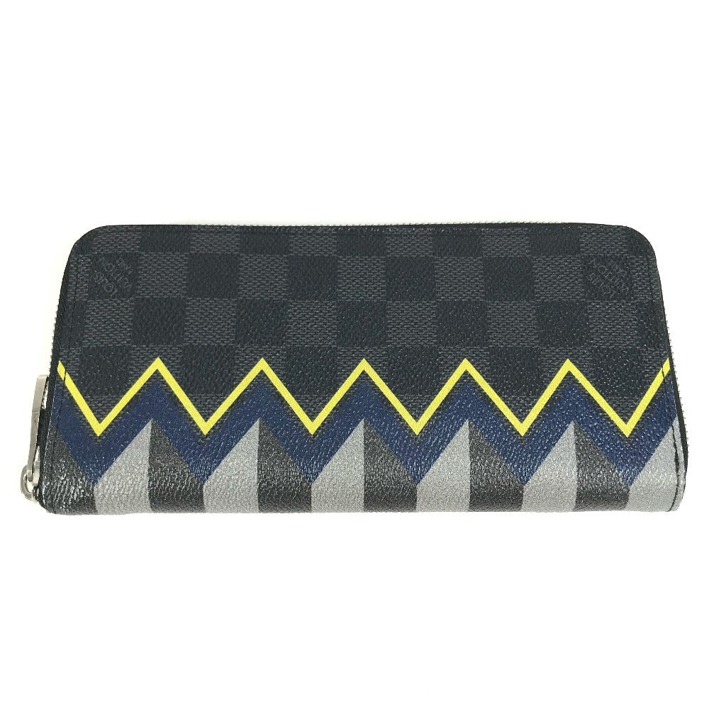 Louis Vuitton Long Purse N61253 Damier Grafitto Canvas Black Wallet Case