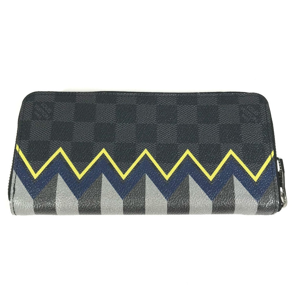 Louis Vuitton Long Purse N61253 Damier Grafitto Canvas Black Wallet Case