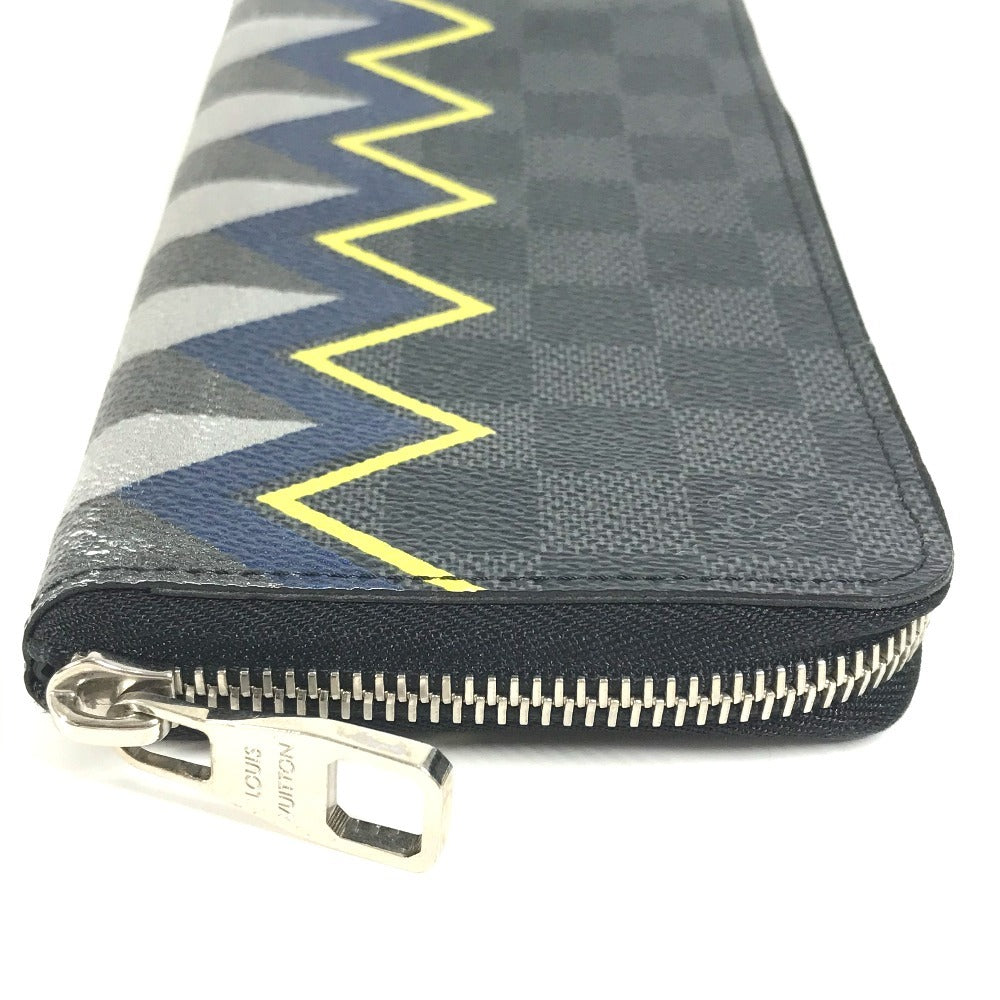 Louis Vuitton Long Purse N61253 Damier Grafitto Canvas Black Wallet Case